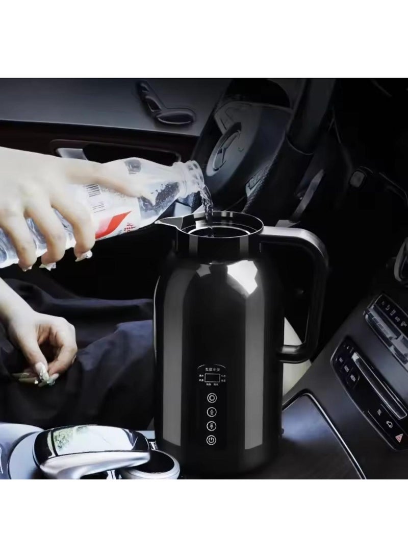 BlueFire Portable Electric Car Kettle Boiler 12V/24V, 1300ml Digital Heating Kettle for Car Travel, Touch Control Temperature Display, Stainless Steel Inner, Fast Heating Water Boiler for Coffee Tea Hot Water Self Driving Tour - Image 2