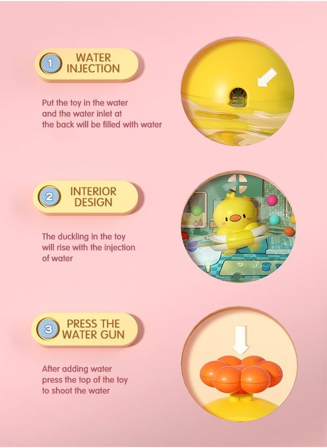 GROIC - Bath Toy Cartoon Design Showering Toy Tumbler Bathing Toy Water Spray Roly-Poly Bathtub Toy Duck Swimming Pool Toy - Image 1