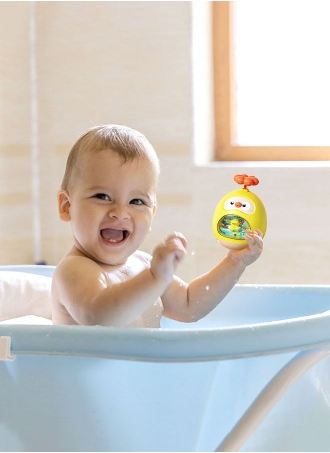GROIC - Bath Toy Cartoon Design Showering Toy Tumbler Bathing Toy Water Spray Roly-Poly Bathtub Toy Duck Swimming Pool Toy - Image 1