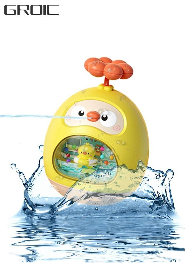 GROIC - Bath Toy Cartoon Design Showering Toy Tumbler Bathing Toy Water Spray Roly-Poly Bathtub Toy Duck Swimming Pool Toy - Image 1