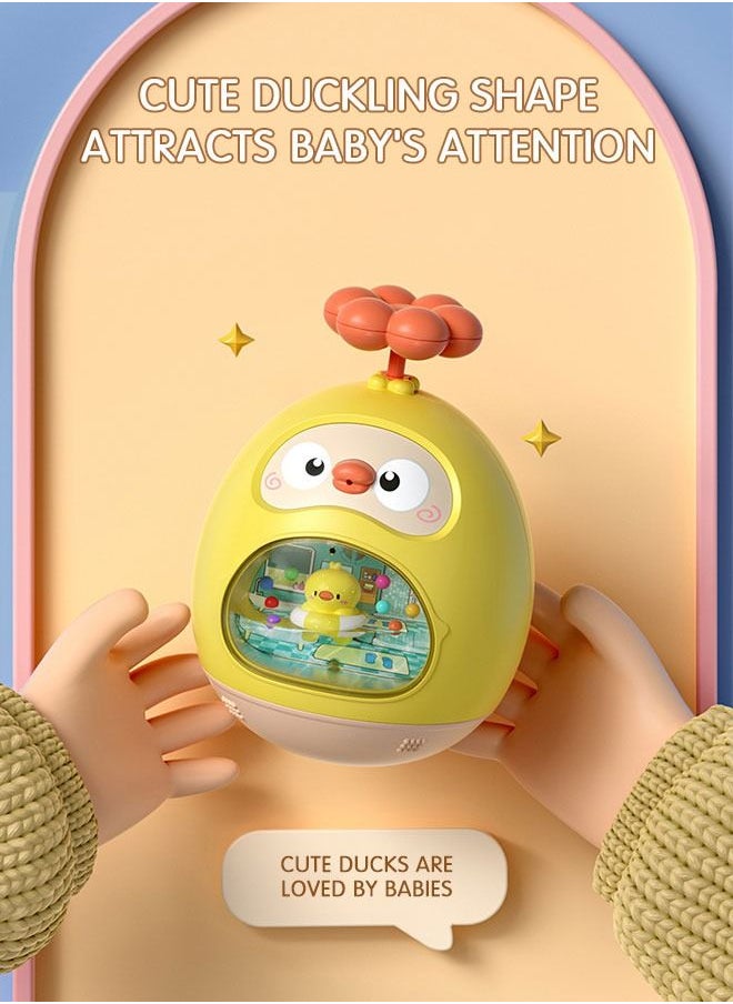 GROIC - Bath Toy Cartoon Design Showering Toy Tumbler Bathing Toy Water Spray Roly-Poly Bathtub Toy Duck Swimming Pool Toy - Image 1