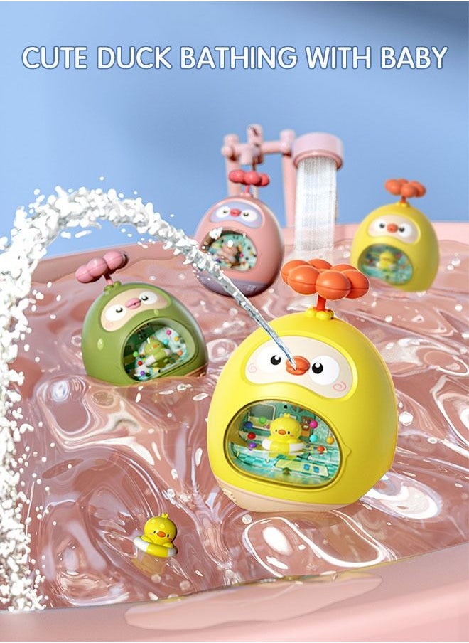 GROIC - Bath Toy Cartoon Design Showering Toy Tumbler Bathing Toy Water Spray Roly-Poly Bathtub Toy Duck Swimming Pool Toy - Image 1