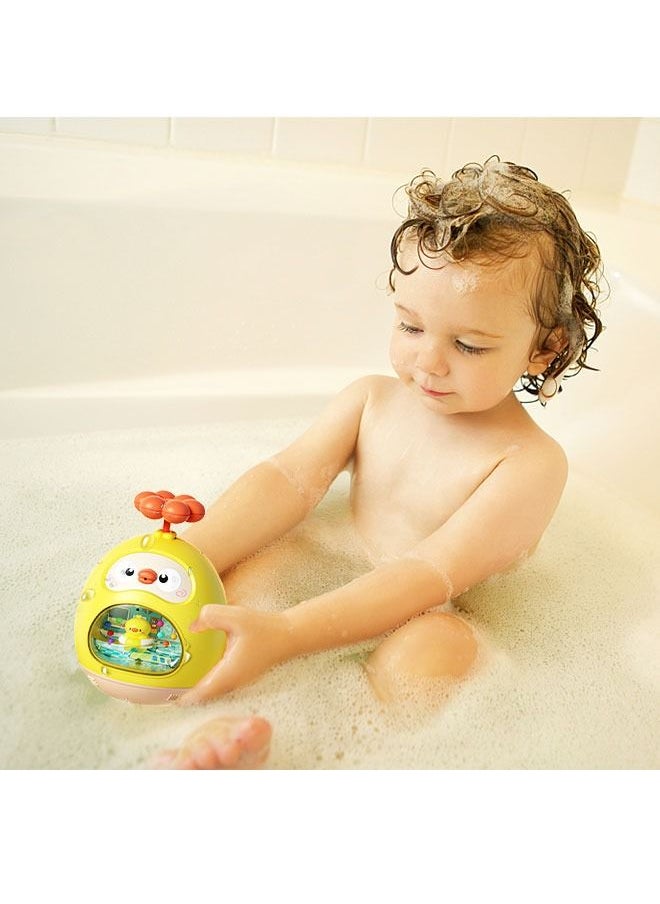 GROIC - Bath Toy Cartoon Design Showering Toy Tumbler Bathing Toy Water Spray Roly-Poly Bathtub Toy Duck Swimming Pool Toy - Image 1