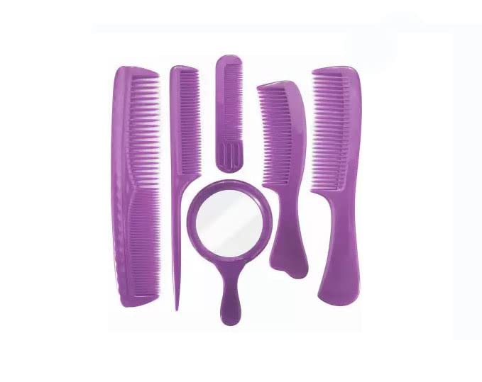 Faas Hair Comb set With One Compact Mirror For Men And Womens Set Of 6 - Image 4