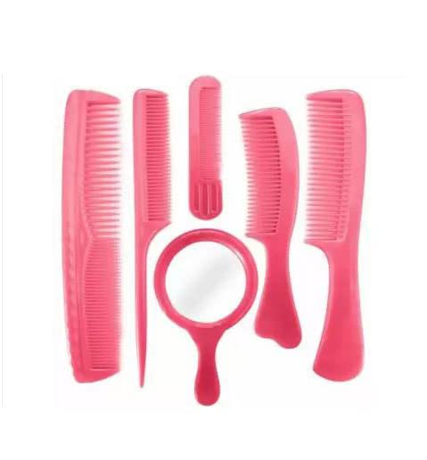 Faas Hair Comb set With One Compact Mirror For Men And Womens Set Of 6 - Image 2