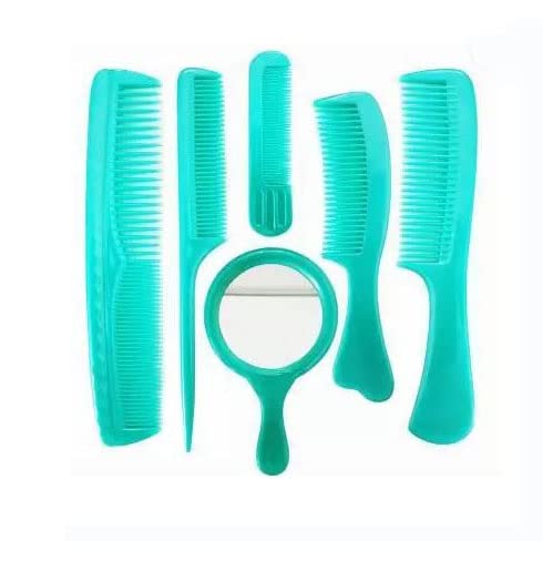Faas Hair Comb set With One Compact Mirror For Men And Womens Set Of 6 - Image 3
