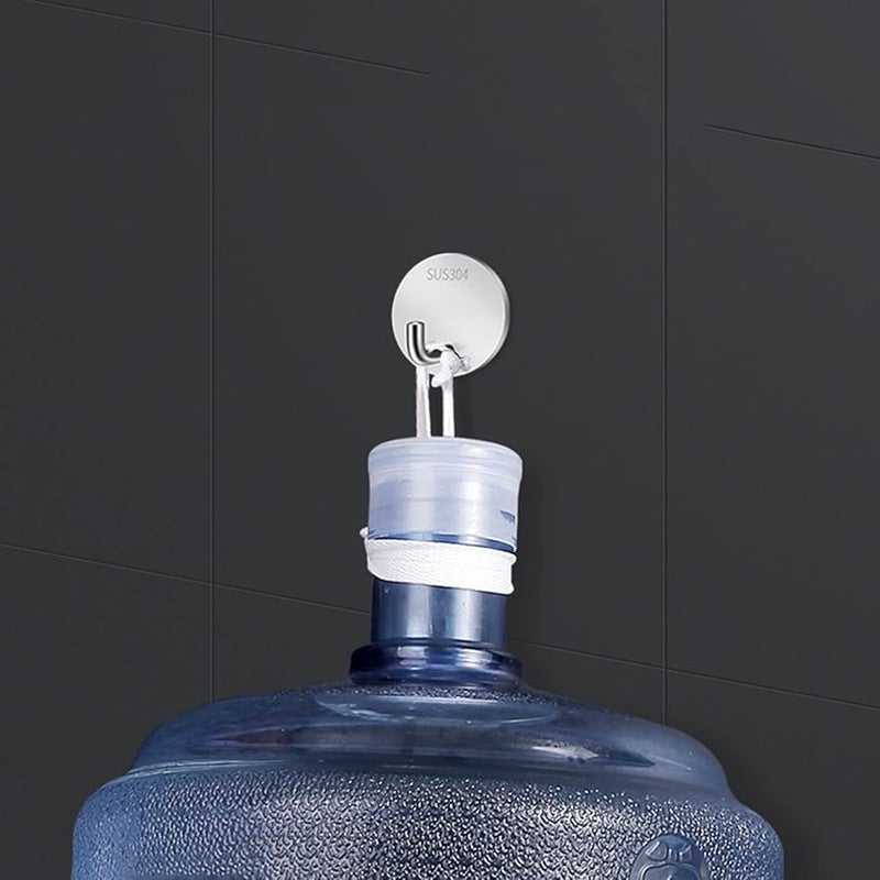 خطافات حائطية من الفولاذ المقاوم للصدأ الفضي، رف ملابس، منظّم تخزين، موفر للمساحة - Image 5