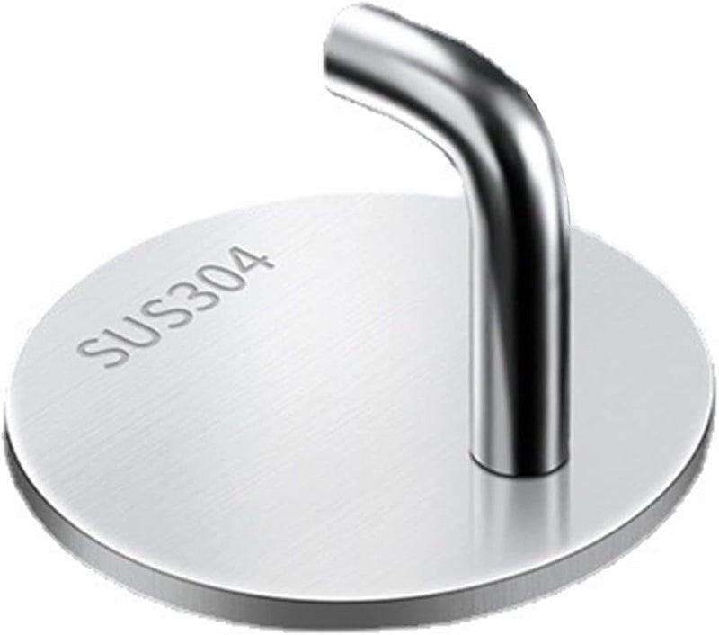 خطافات حائطية من الفولاذ المقاوم للصدأ الفضي، رف ملابس، منظّم تخزين، موفر للمساحة - Image 2