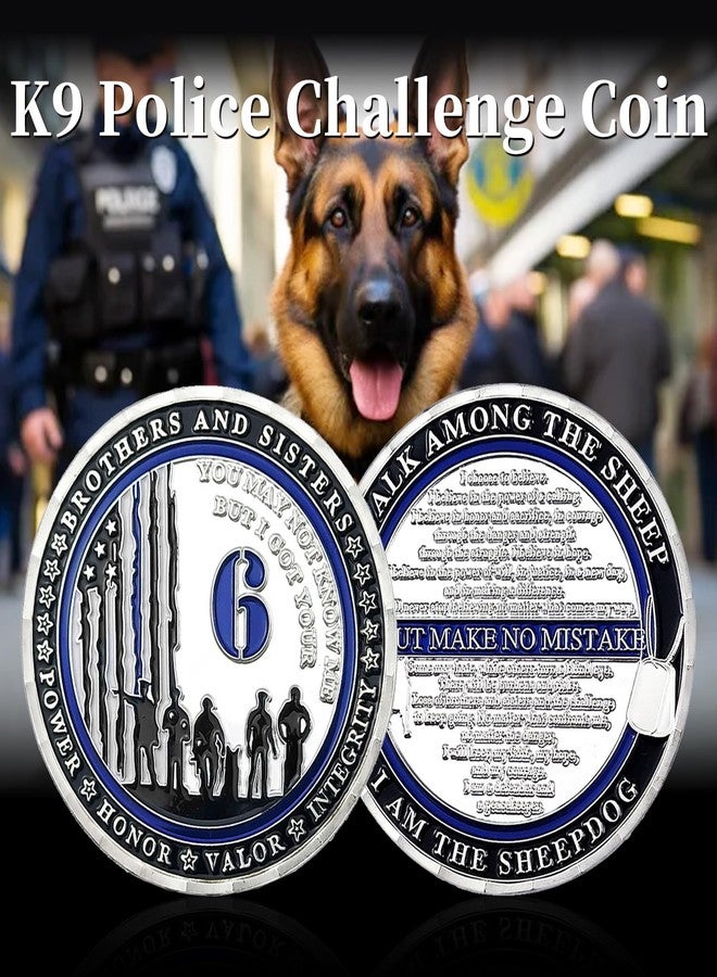 ASmileIndeep Police Challenge Coins Police k9 Military Law Enforcement Challenge Coin Thin Blue Line Police Officer Souvenir Gift- I Got Your Six - Image 2