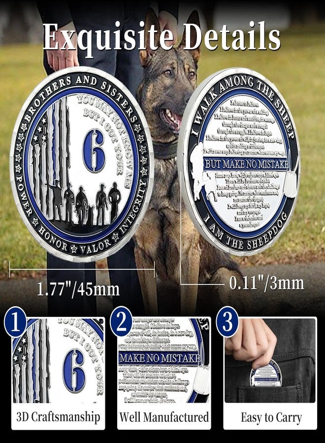 ASmileIndeep Police Challenge Coins Police k9 Military Law Enforcement Challenge Coin Thin Blue Line Police Officer Souvenir Gift- I Got Your Six - Image 5