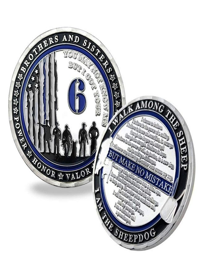 ASmileIndeep Police Challenge Coins Police k9 Military Law Enforcement Challenge Coin Thin Blue Line Police Officer Souvenir Gift- I Got Your Six - Image 1