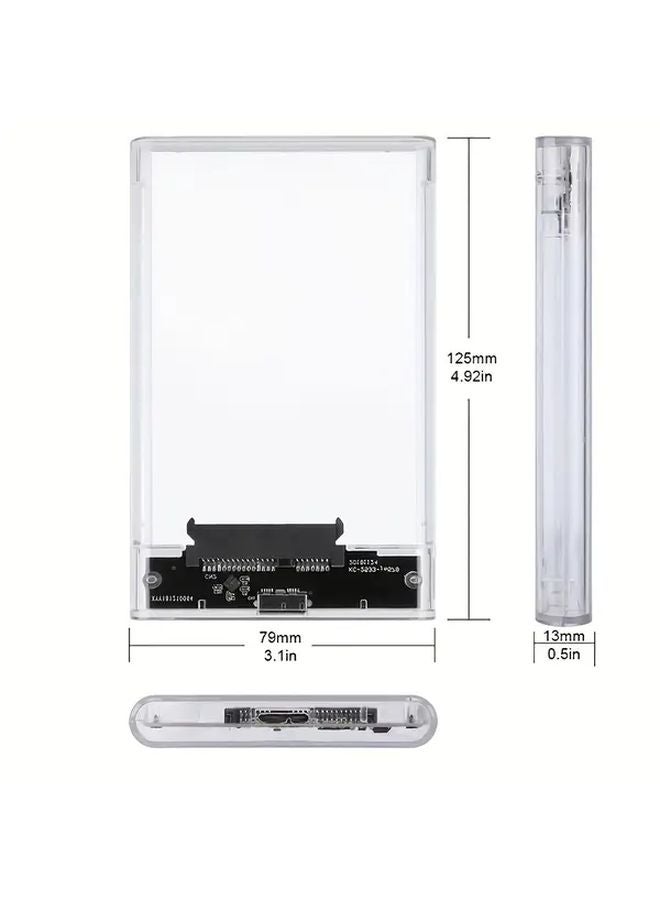 2.5 Inch External Hard Drive Enclosure 4TB Micro b To USB 3.0 Tool Free Transparent Case - Image 3