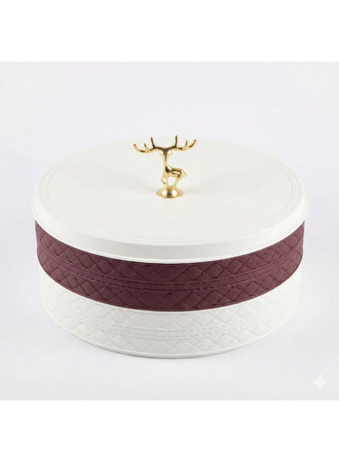 2-Tier Snack Organizer Bonbonniere with 10 Divided Sections Plastic Serving Tray for Nuts, Cookies, Kahk, Biscuits, Sweets & Ramadan Yamish - Image 1