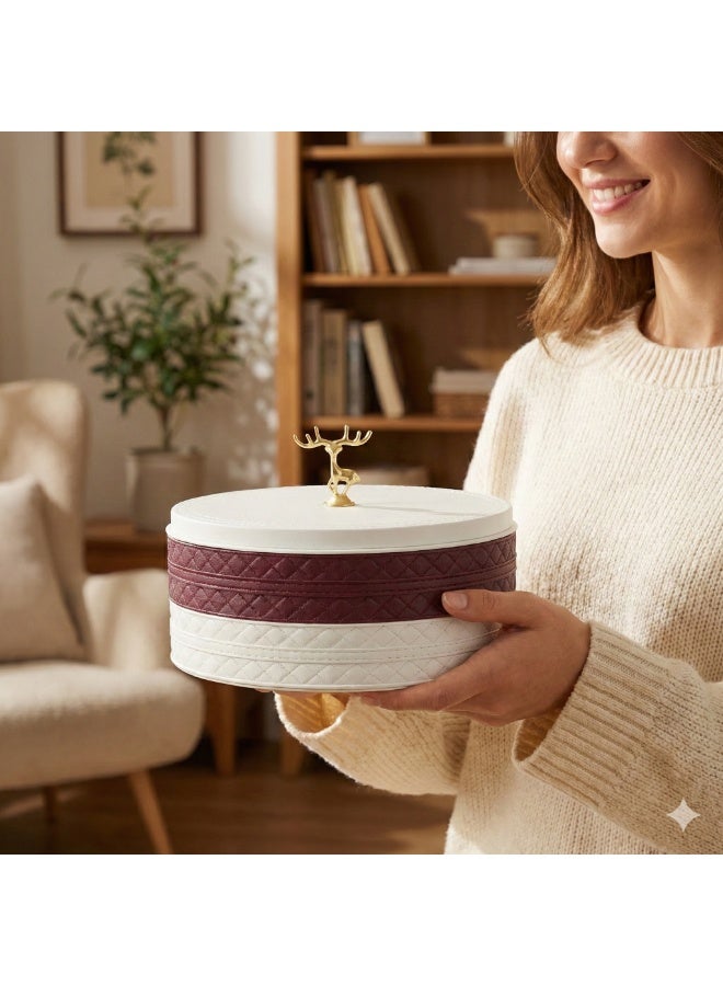 2-Tier Snack Organizer Bonbonniere with 10 Divided Sections Plastic Serving Tray for Nuts, Cookies, Kahk, Biscuits, Sweets & Ramadan Yamish - Image 3