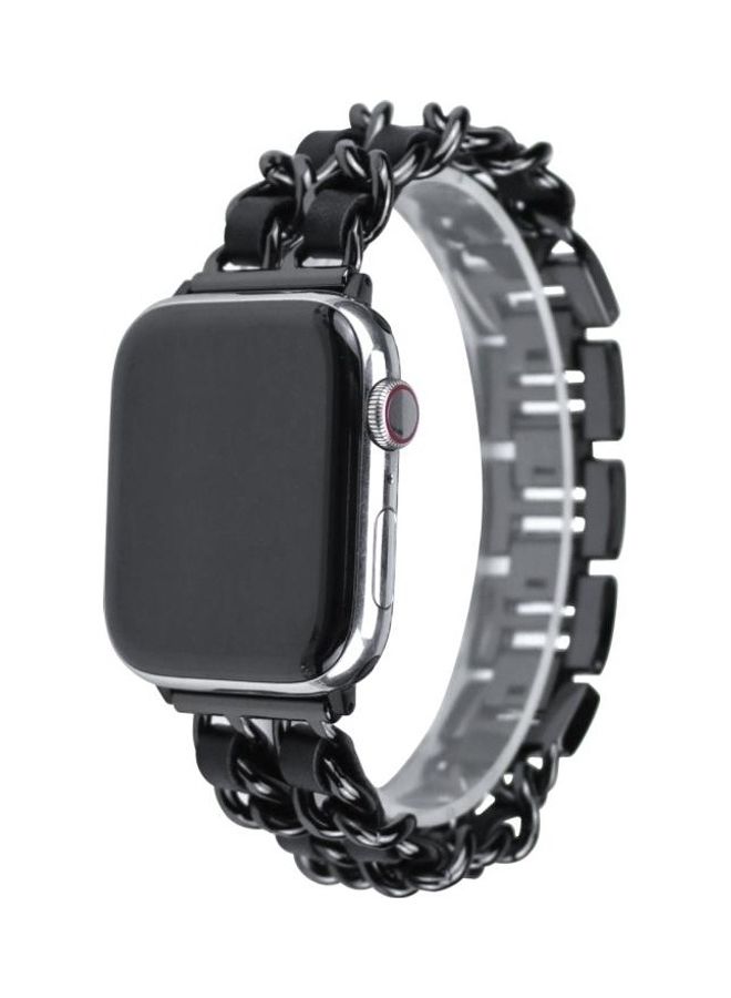 HuHa Denim Chain Stitching Watchband For Apple Black - Image 3