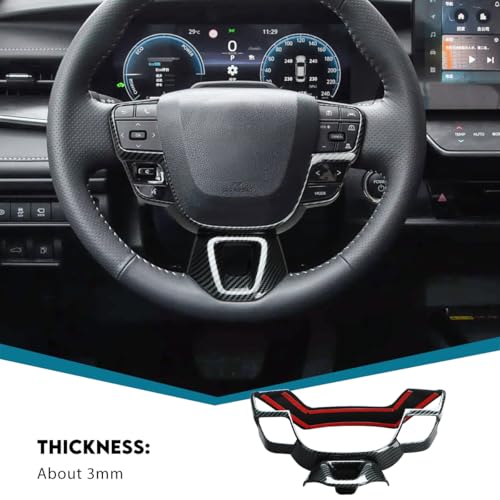 INTGET Gear Shift Panel Cover for 2025 2026 Toyota Camry Accessories Interior ABS Carbon Fiber Style Trim Center Console Sticker Frame Decoration (Carbon Fiber Style, Steering Wheel Panel Cover) - Image 5
