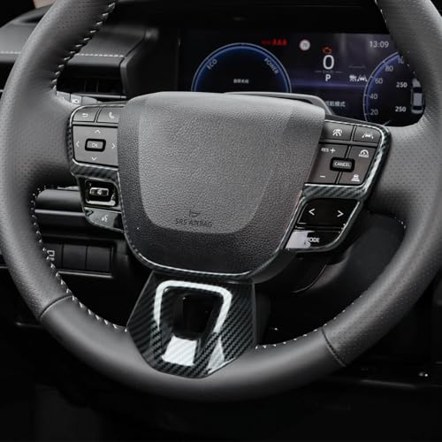 INTGET Gear Shift Panel Cover for 2025 2026 Toyota Camry Accessories Interior ABS Carbon Fiber Style Trim Center Console Sticker Frame Decoration (Carbon Fiber Style, Steering Wheel Panel Cover) - Image 4