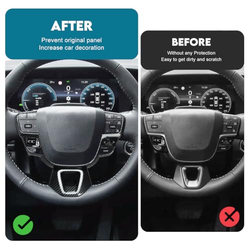 INTGET Gear Shift Panel Cover for 2025 2026 Toyota Camry Accessories Interior ABS Carbon Fiber Style Trim Center Console Sticker Frame Decoration (Carbon Fiber Style, Steering Wheel Panel Cover) - Image 2