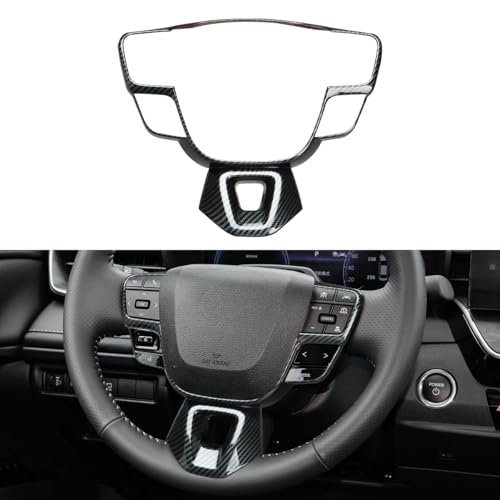 INTGET Gear Shift Panel Cover for 2025 2026 Toyota Camry Accessories Interior ABS Carbon Fiber Style Trim Center Console Sticker Frame Decoration (Carbon Fiber Style, Steering Wheel Panel Cover) - Image 1