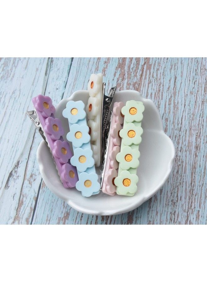 sowaka 5 Pcs Flower Hair Clips Acrylic Cute Alligator Clips Metal Non Slip Hair Accessories Headwear For Women Girls Long Thick Thin Short Hair Barrettes Birthday Gift - Image 3