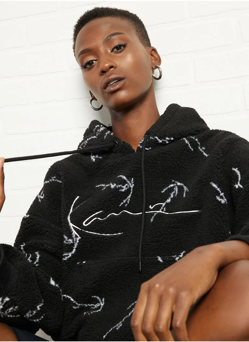 كارل كاني Signature Logo Teddy Hoodie