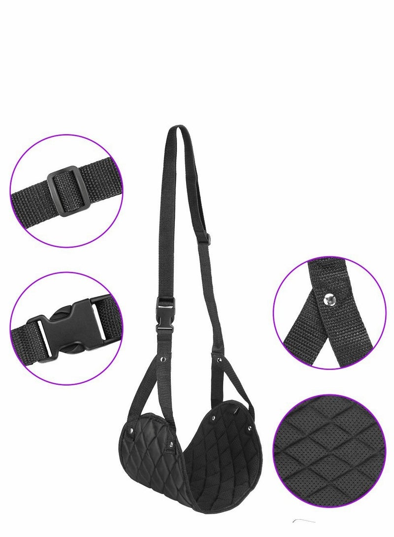 Generic Airplane Foot Hammock,  Airplane or Office Foot Rest to Relax Your Feet, Portable Travel Footrest Flight Carry Airplane Travel Accessories Desk Foot Hammock, Comfy Foot Hanger Airplane, Black  - Image 5