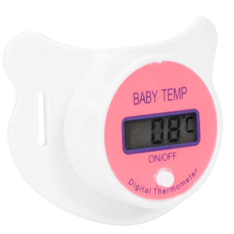 Baby Thermometer Mouth Pacifier Nipple Shaped Soothing Thermometer with LCD for NewbornPink Celsius - Image 4