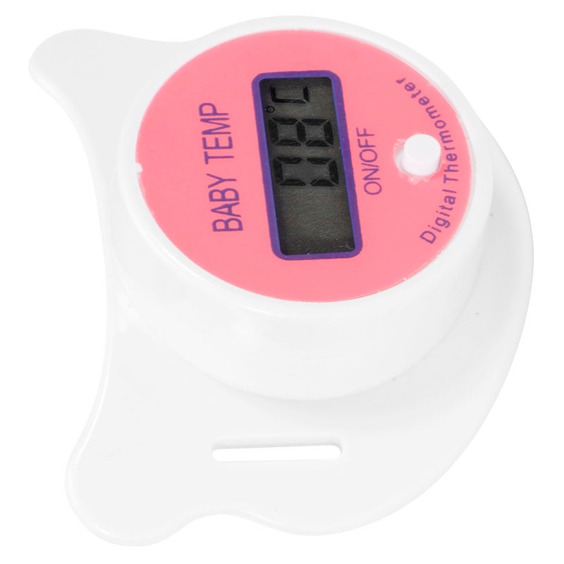 Baby Thermometer Mouth Pacifier Nipple Shaped Soothing Thermometer with LCD for NewbornPink Celsius - Image 2