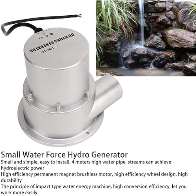 OLONETO 36W/50W/100W Micro Hydro Generator 12V/24V, Small Water Turbine Generator, Permanent Magnet Brushless Hydroelectric Power Generator(50W) - Image 3