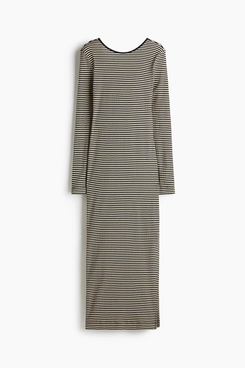 H&M Ribbed scoop-back dress