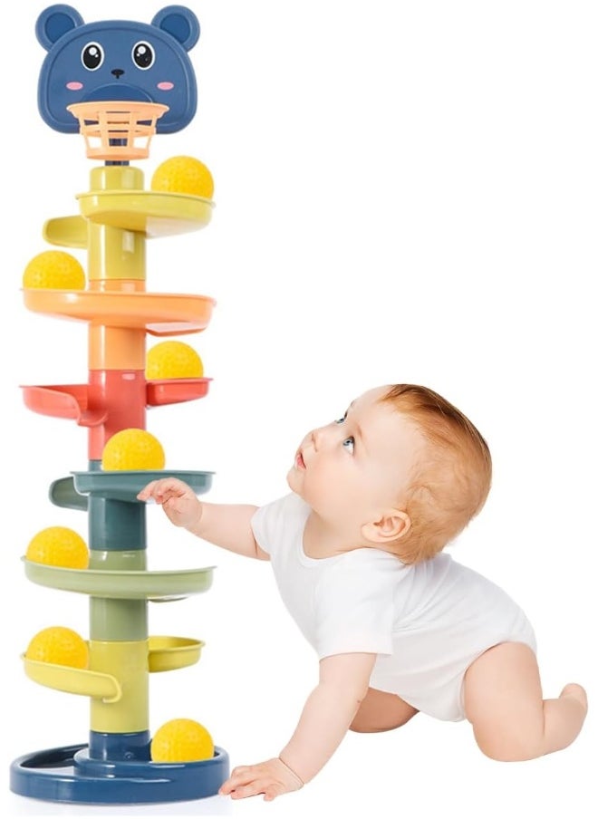 ECVV Baby Ball Tower: 6-Tier Swirling Ramp With 7 Balls | Educational Activity For 1 2 3 4 Years Boys Girls | Ball Drop And Roll Tower For Kids Toddlers  - Image 1