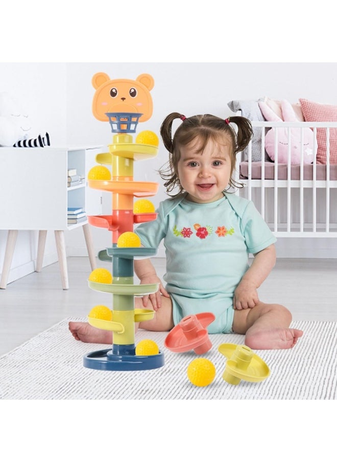 ECVV Baby Ball Tower: 6-Tier Swirling Ramp With 7 Balls | Educational Activity For 1 2 3 4 Years Boys Girls | Ball Drop And Roll Tower For Kids Toddlers  - Image 3