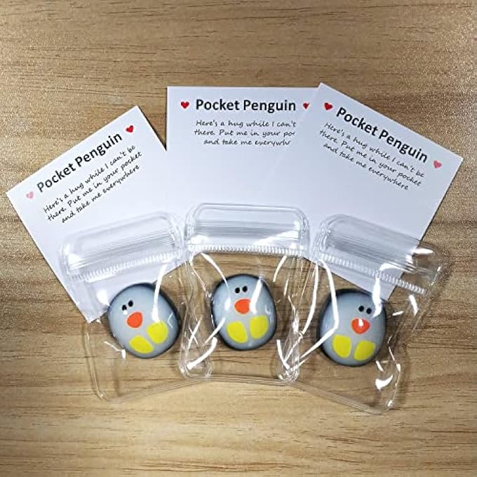 Qitiieli A Little Pocket Penguin Hug, Mini Cute Animal Decoration Funny Pocket Hug Penguin Stress Relief Toy with Card, Unique 2026 Special Encourage, Valentine Day Gifts for Him or Her, Boyfriend, Girlfriend - Image 3