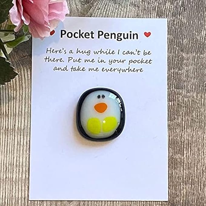 Qitiieli A Little Pocket Penguin Hug, Mini Cute Animal Decoration Funny Pocket Hug Penguin Stress Relief Toy with Card, Unique 2026 Special Encourage, Valentine Day Gifts for Him or Her, Boyfriend, Girlfriend - Image 1
