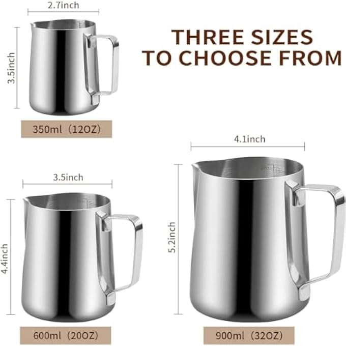 Unity Milk Frothing Pitcher 12Oz350Ml Stainless Steel Espresso Steaming Pitcher Coffee Milk Frother Cup With Decorating Art Pen For Espresso Machine Milk Frother Silver - Image 3