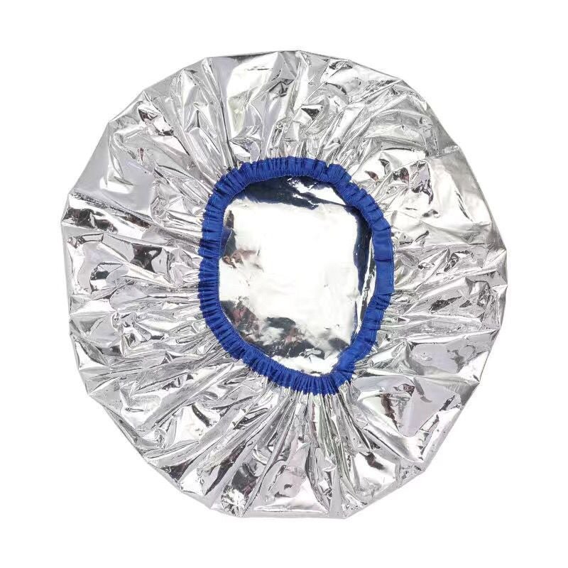 Constant temperature oil baking cap aluminum foil cap beauty salon hair care cap wholesale hair mask tin foil cap waterproof disposable shower cap A set of baking oil caps (opp bag)