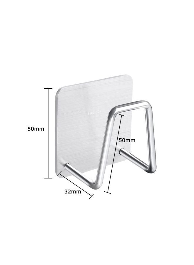 Stainless Steel Adhesive Hook Silver 5x3.2x5centimeter Small sponge holder 201 brushed with back Small sponge holder-201 brushed [with back sticker] - Image 4