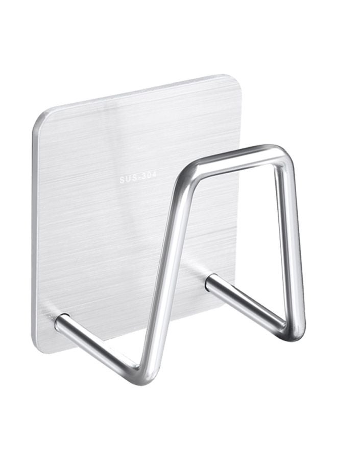 Stainless Steel Adhesive Hook Silver 5x3.2x5centimeter Small sponge holder 201 brushed with back Small sponge holder-201 brushed [with back sticker] - Image 1