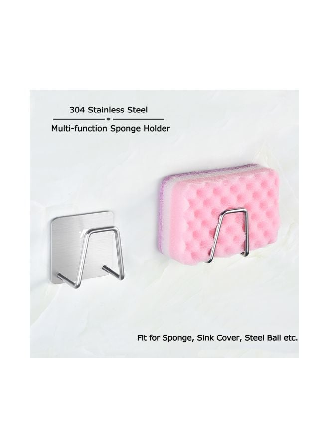 Stainless Steel Adhesive Hook Silver 5x3.2x5centimeter Small sponge holder 201 brushed with back Small sponge holder-201 brushed [with back sticker] - Image 5
