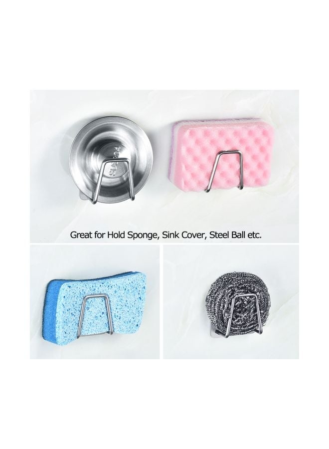 Stainless Steel Adhesive Hook Silver 5x3.2x5centimeter Small sponge holder 201 brushed with back Small sponge holder-201 brushed [with back sticker] - Image 2