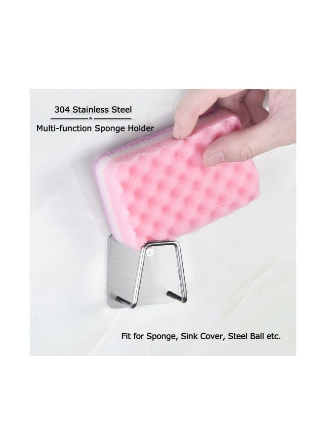Stainless Steel Adhesive Hook Silver 5x3.2x5centimeter Small sponge holder 201 brushed with back Small sponge holder-201 brushed [with back sticker] - Image 3