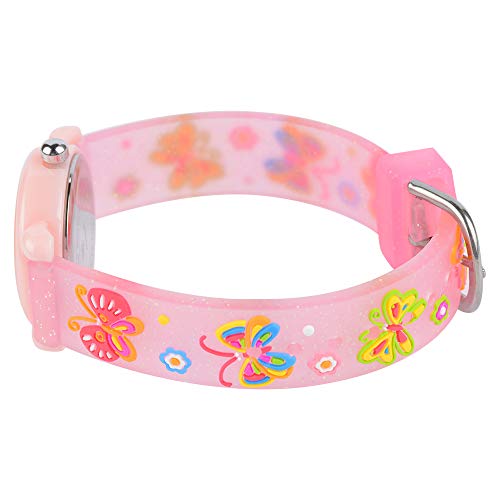 Venhoo Kids Watches Cute 3D Cartoon Waterproof Silicone Children Toddler Wrist Watch for 3-10 Year Boys Girls Little Child-Pink Bling Butterfly - Image 4