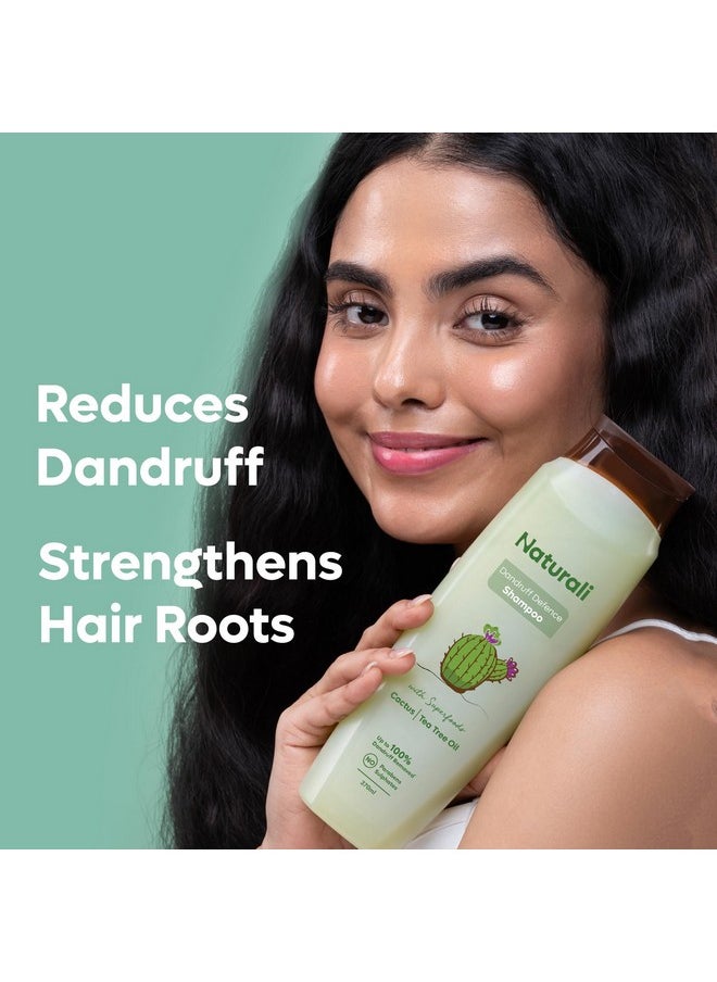 Naturali - Dandruff Defence Shampoo With Tea Tree Oil & Cactus Extracts | Prevents Dandruff | Paraben And Sulphate Free Shampoo | Anti Dandruff Shampoo (370Ml) - Image 1
