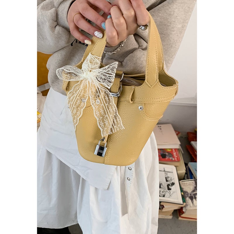 Bag Women'S High-End Satchel 2025 Spring New Simple Bucket Bag All-Match Shoulder Crossbody Vegetable Basket Bag