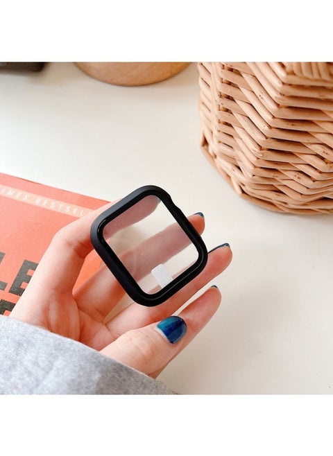 Suitable For Apple Watch Pc Plastic Protective Case Solid Color Integrated Protective Case Iwatch34567SE8 Representative Shell-Color:Black-Appearance Size:49mm Carton Packaging