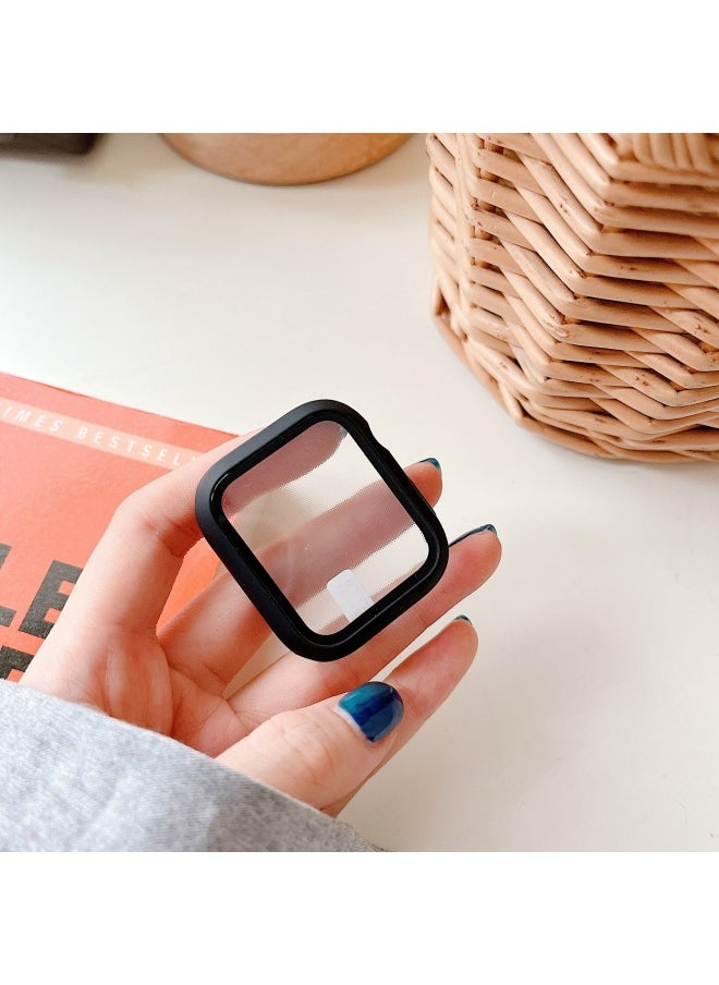 Suitable For Apple Watch Pc Plastic Protective Case Solid Color Integrated Protective Case Iwatch34567SE8 Representative Shell-Color:Black-Appearance Size:49mm Carton Packaging