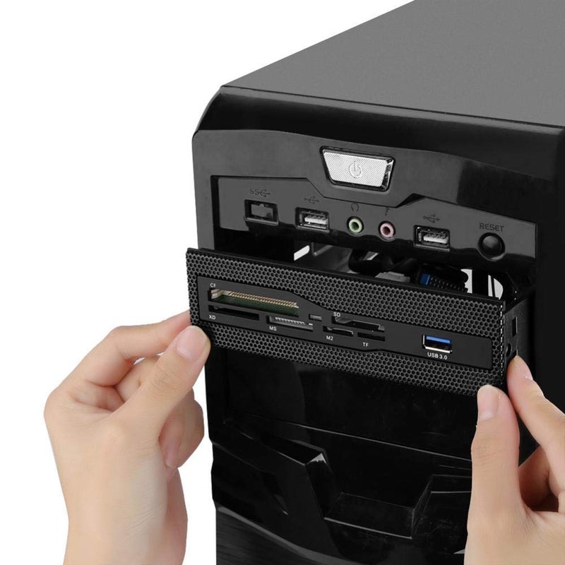 Tihebeyan PC Front Panel Multi-Function USB 3.0 Hub Card Reader Supports M.2, MS, XD, CF, TF for Computer - High Speed Internal Card Reader - Image 4
