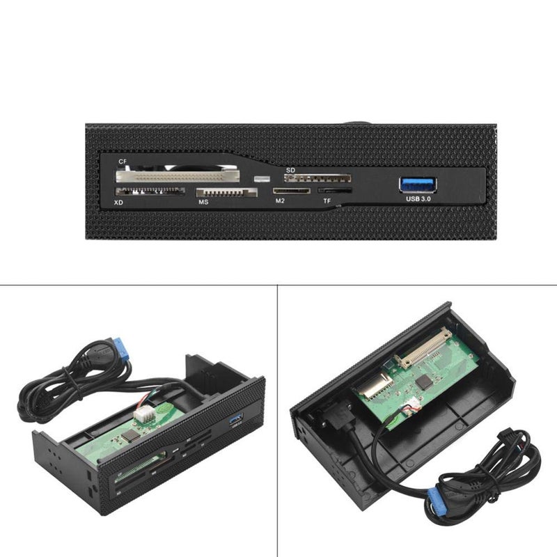 Tihebeyan PC Front Panel Multi-Function USB 3.0 Hub Card Reader Supports M.2, MS, XD, CF, TF for Computer - High Speed Internal Card Reader - Image 3
