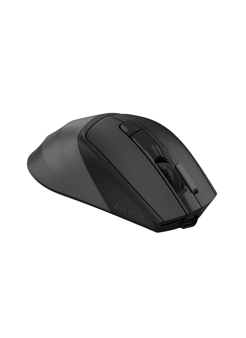 A4TECH Fstyler Dual-Functions Rechargeable Mouse, [Desk+Air] Bluetooth & 2.4GHz Air Illuminate FB45CS Air2, Switch up to 3 Devices, DPI 1000-1200-1600-2000, For Windows / Mac / Chrome OS / Android, Grey  - Image 3