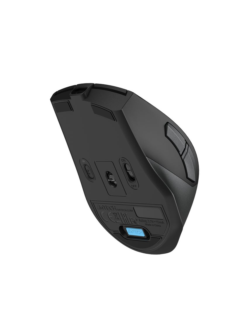 A4TECH - Fstyler Dual-Functions Rechargeable Mouse, [Desk+Air] Bluetooth & 2.4GHz Air Illuminate FB45CS Air2, Switch up to 3 Devices, DPI 1000-1200-1600-2000, For Windows / Mac / Chrome OS / Android, Grey - Image 1